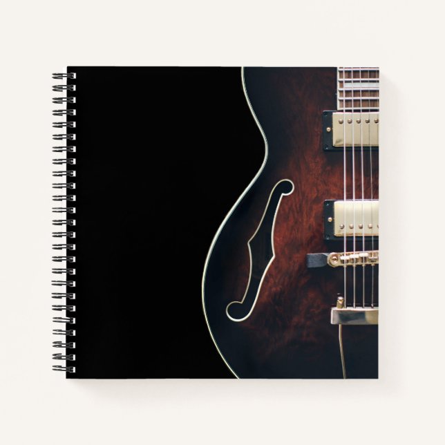 Cuaderno Guitarra Eléctrica Sobre Negro (Anverso)