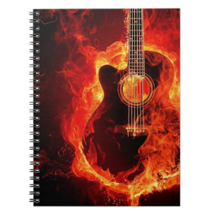 Cuaderno Guitarra en llamas, banda de rock musical Naranja