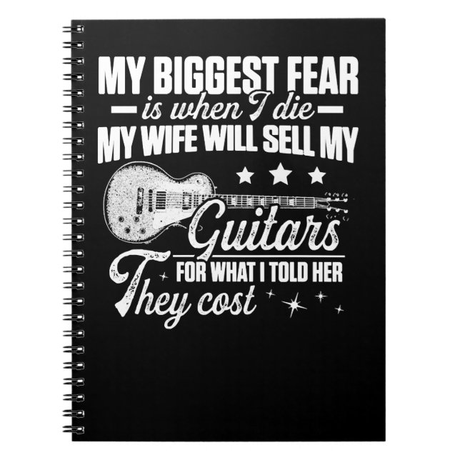 Cuaderno Guitarra Mens Guitarista Papá Esposa Vende Guitarr (Frente)