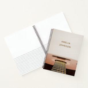 Cuaderno Guitarra Moderna Nombre de Músico Personalizado