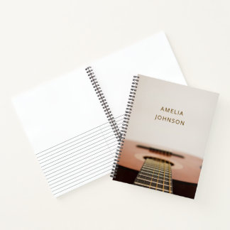 Cuaderno Guitarra Moderna Nombre de Músico Personalizado