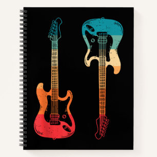 Cuaderno Guitarra Retro Guitarrista Bajo Eléctrico Guitarra