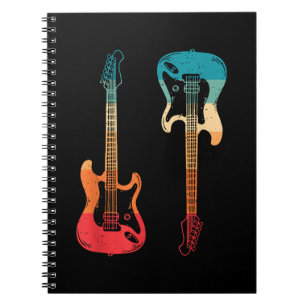 Cuaderno Guitarra Retro Guitarrista Bajo Eléctrico Rock M