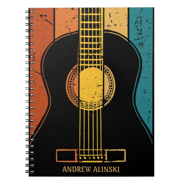 Cuaderno Guitarra vintage personalizada (Frente)