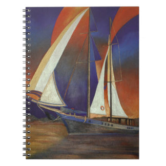 Cuaderno Gulet artístico bajo vela en Naranja y morado