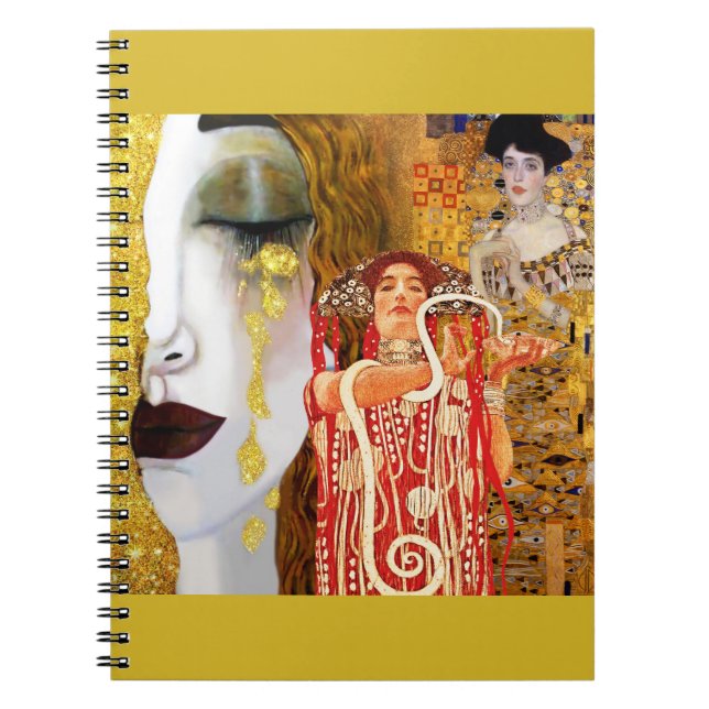 Cuaderno Gustav Klimt, cuadros Collage, arte combinado (Frente)