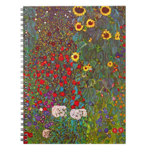 Cuaderno Gustav Klimt Farm Garden con equipo portátil Sunfl