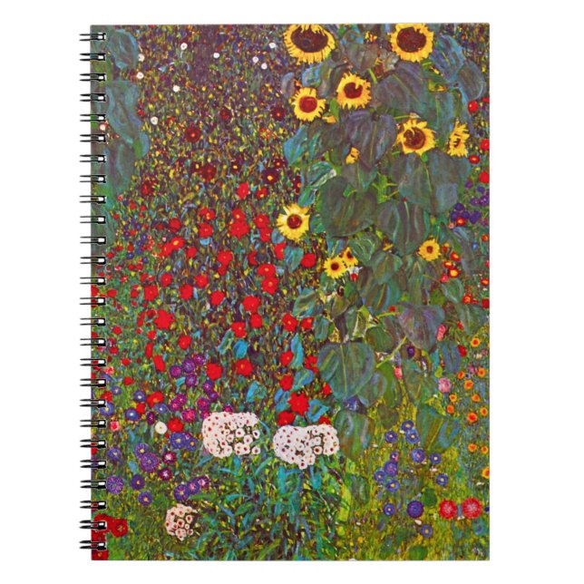 Cuaderno Gustav Klimt Farm Garden con equipo portátil Sunfl (Frente)
