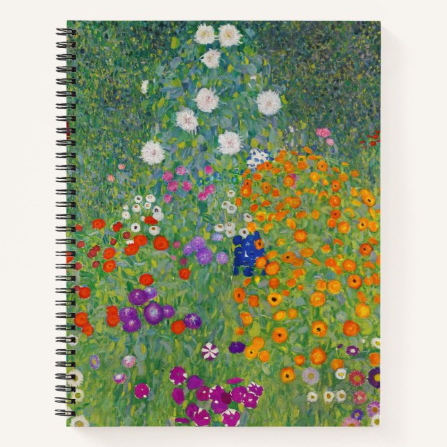 Cuaderno Gustav Klimt Flower Garden Vintage Art Nouveau (Anverso)