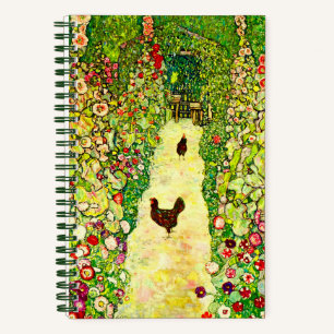 Cuaderno Gustav Klimt Garden con pollos