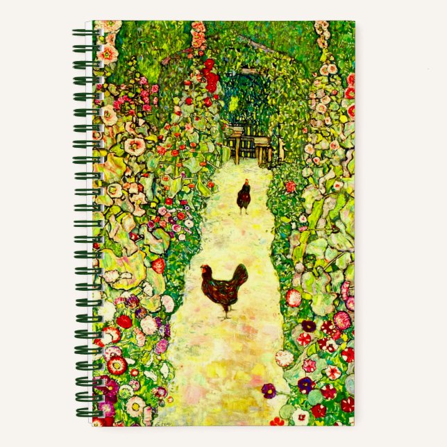 Cuaderno Gustav Klimt Garden con pollos (Anverso)