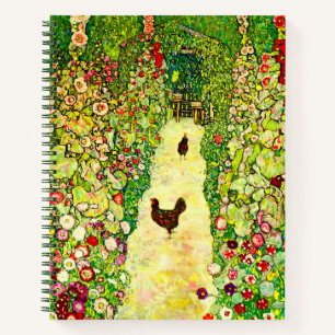 Cuaderno Gustav Klimt Garden con pollos