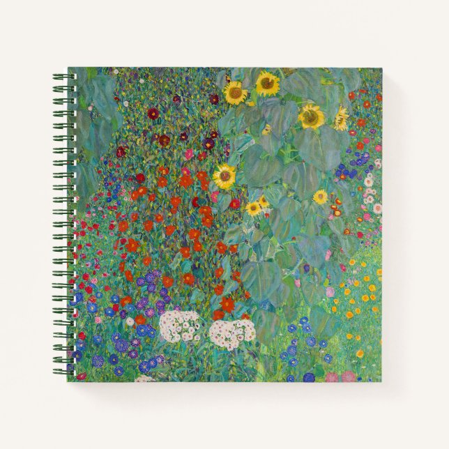 Cuaderno Gustav Klimt - Jardín de campo con girasoles (Anverso)
