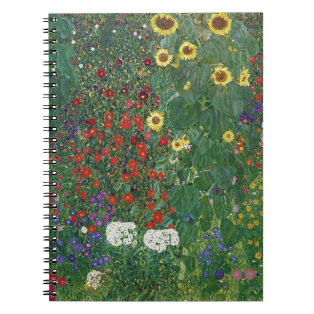 Cuaderno Gustav Klimt - Jardín de granja con girasoles (Frente)