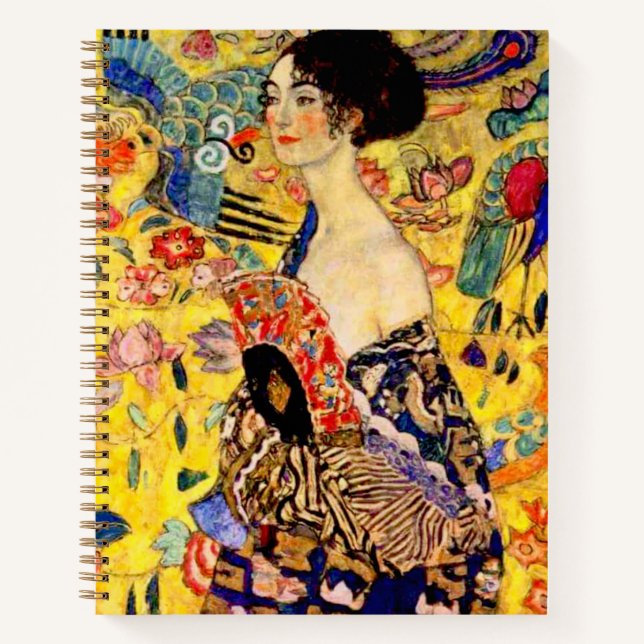 Cuaderno Gustav Klimt Lady con ventilador (Anverso)