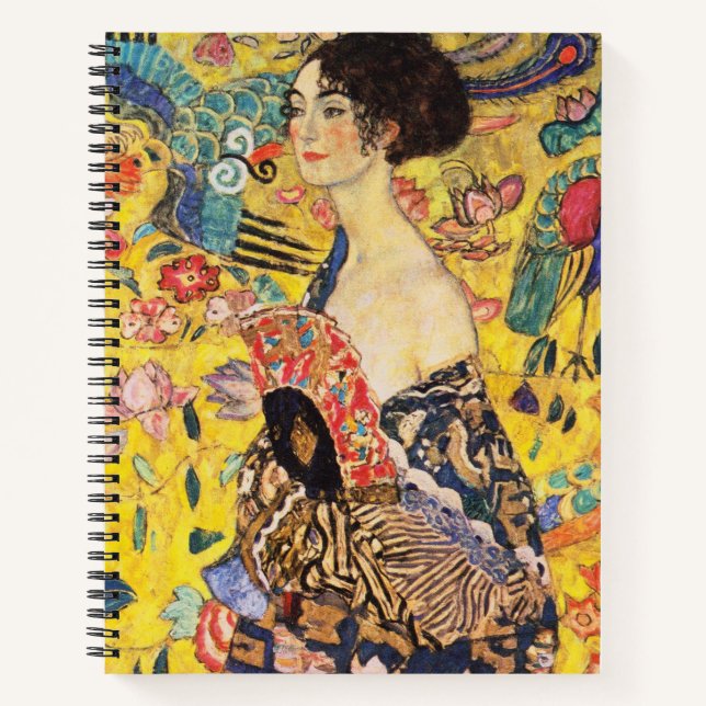 Cuaderno Gustav Klimt Lady Con Ventilador (Anverso)