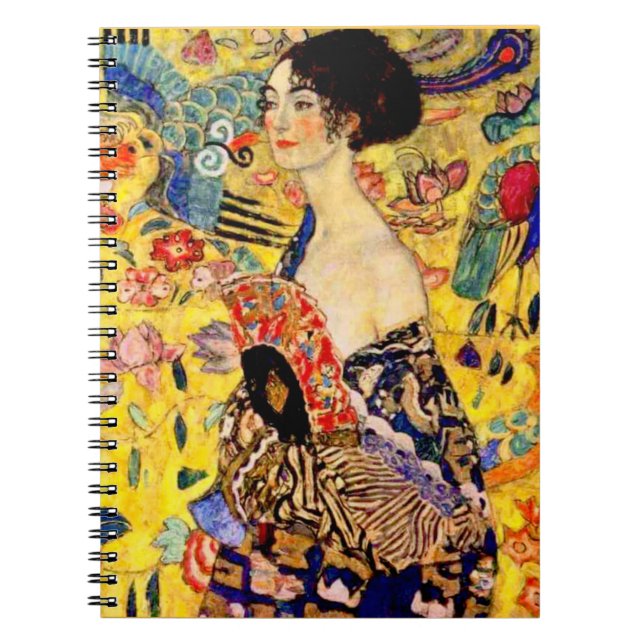 Cuaderno Gustav Klimt Lady con ventilador (Frente)