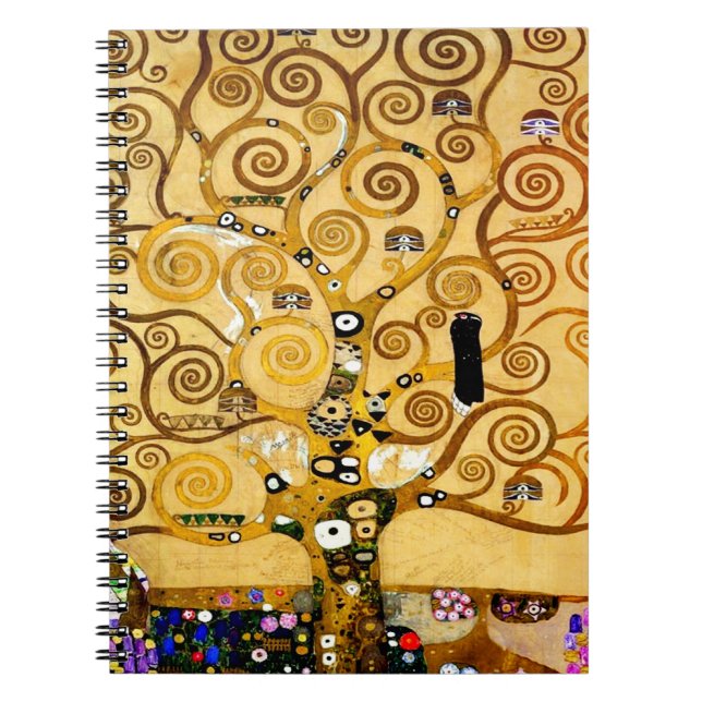 Cuaderno Gustav Klimt Nouveau, árbol de la vida (Frente)