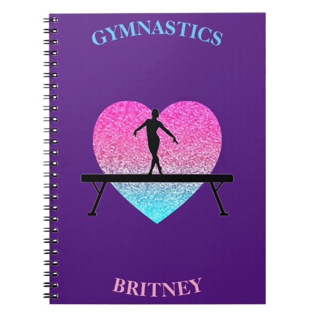 Cuaderno Gymnastics Beam Sparkle Heart Purple   (Frente)