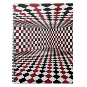 Cuaderno Habitación Cuadrada Roja Blanca y Negra Alto Contr