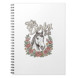 Cuaderno Habla Derby Conmigo Camiseta Floral Caballo Vintag