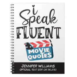 Cuaderno Hablo citas de películas fluidas barniz divertido