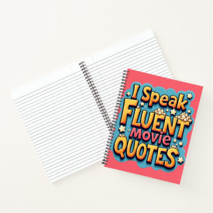 Cuaderno Hablo con Fluidez Citas de Películas Arte Pop Retr