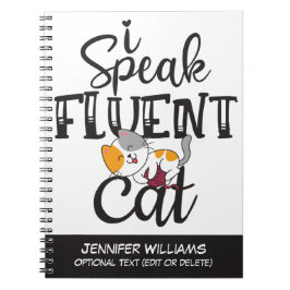 Cuaderno Hablo con fluidez gato gracioso gatito adorable