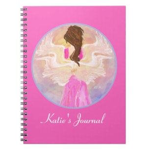 Cuaderno Hacer frente a personalizado del arte del ángel d