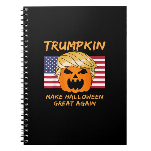 Cuaderno Hacer que Halloween sea grande otra vez Trumpkin (Frente)