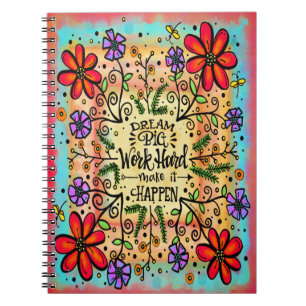 Cuaderno Hacer que ocurra la diversión floral Inspiradora G