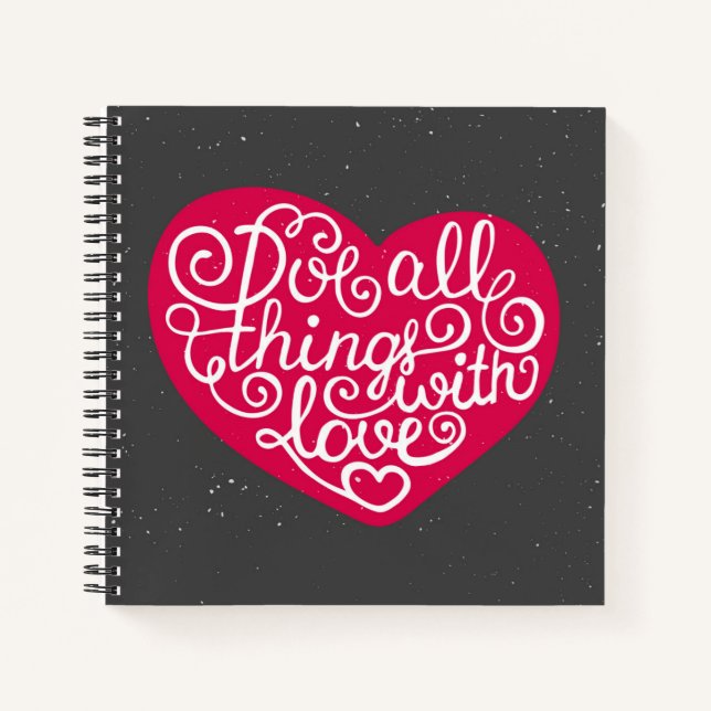 Cuaderno Hacer todas las cosas con amor rojo (Anverso)