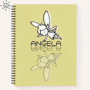 Cuaderno Hada Amarilla Doodle de Reflexión con Nombre Perso