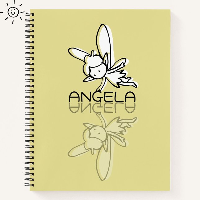 Cuaderno Hada Amarilla Doodle de Reflexión con Nombre Perso (Subido por el creador)