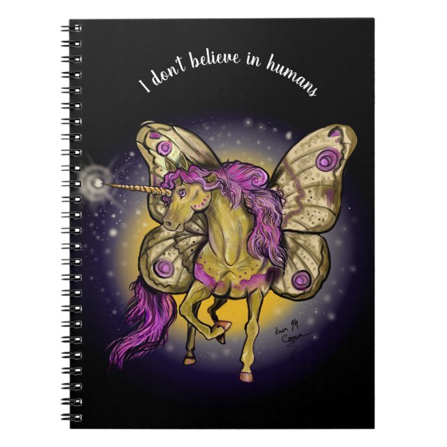 Cuaderno Hada Caballo Amarillo Emperador Moth (Frente)