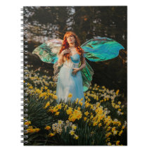 Hada caprichosa en un campo de Daffodil - portátil