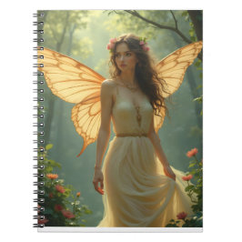Cuaderno Hada con vestido blanco en el bosque