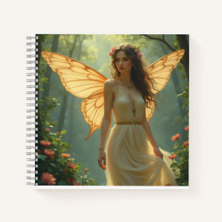 Cuaderno Hada con vestido blanco en el bosque