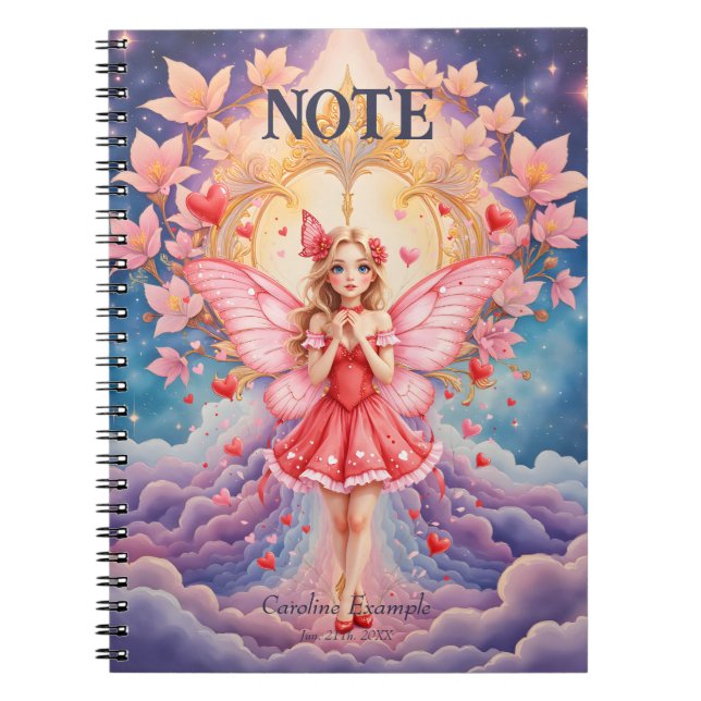 Cuaderno Hada Cute del Día de San Valentín – Corazón de los (Frente)