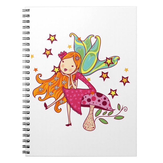 Cuaderno Hada de jardín en hongos (Frente)