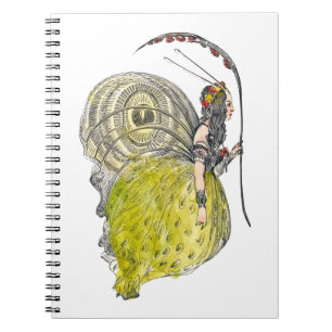 Cuaderno Hada de mariposa de fantasía linda vintage con ala