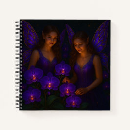Cuaderno Hada de Orquídea Púrpura Lujo Elegante Fantasía