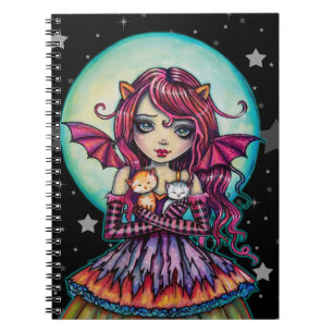 Cuaderno Hada de vampiros de Halloween con dos gatos