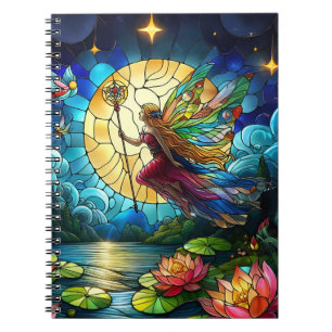 Cuaderno Hada de vuelo a la luz de la luna de vidrio emplom