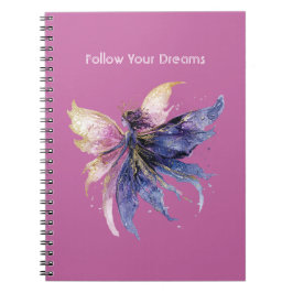 Cuaderno Hada Dorada Rosa Crema Púrpura