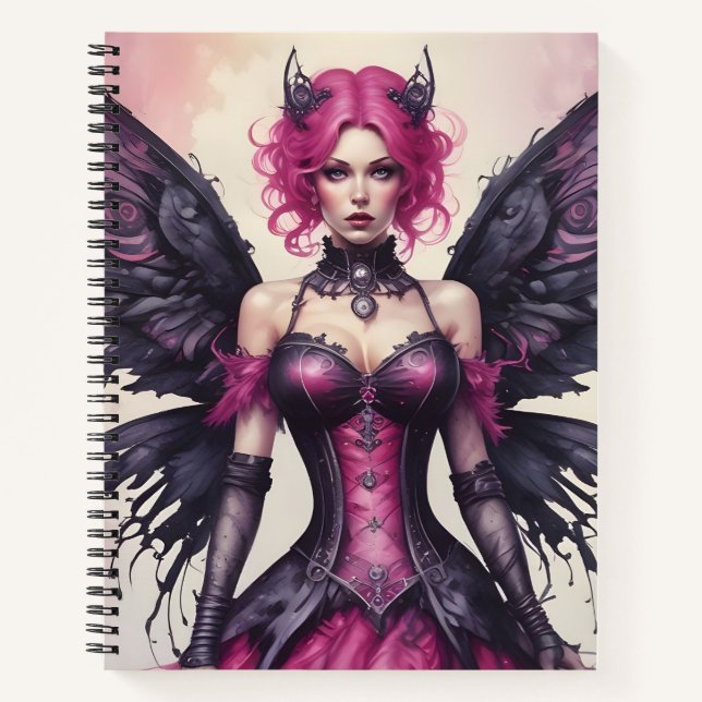 Cuaderno Hada Gótica Rosa y Negra (Anverso)
