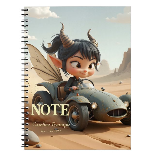 Cuaderno Hada iluminada por la luna de las Dunas Errantes.  (Frente)
