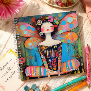 Cuaderno Hada Inspiradora Haciendo Yoga con Frase Personali