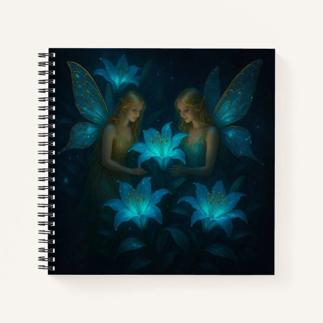 Cuaderno Hada Lirio Azul Etéreo Soñador Fantasía (Anverso)