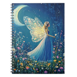 Cuaderno Hada mágica bajo la luz de la luna.